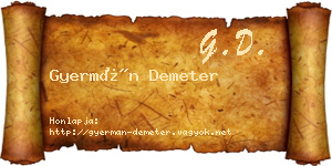 Gyermán Demeter névjegykártya